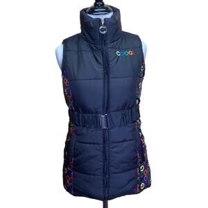 Coogi Multi Colored Puffer Vest with Belt Size Large 12/14